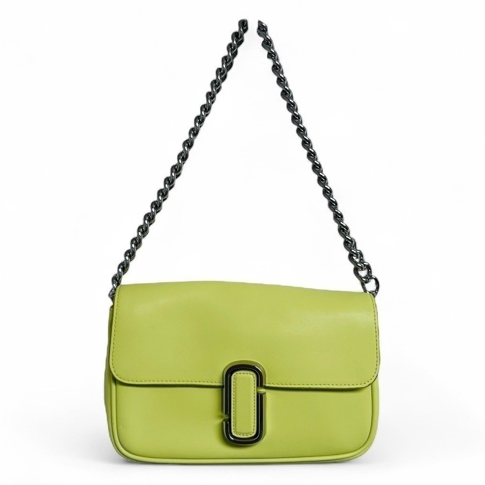 Marc Jacobs J Marc Neon Green Crossbody Shoulder Bag Leather Chain NWOT